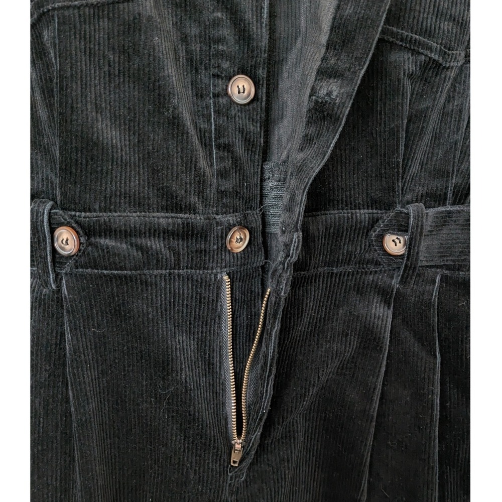 Mable Chelsea Cinched Waist Corduroy Jumpsuit Women L Black Long Sleeve Utility - Picture 7 of 10
